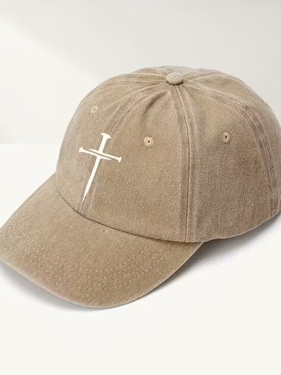 Syrios Gifts Other - Beige Christian Cross Sword Hat Jesus Faith Religious Baseball Cap Dad Hat Gift